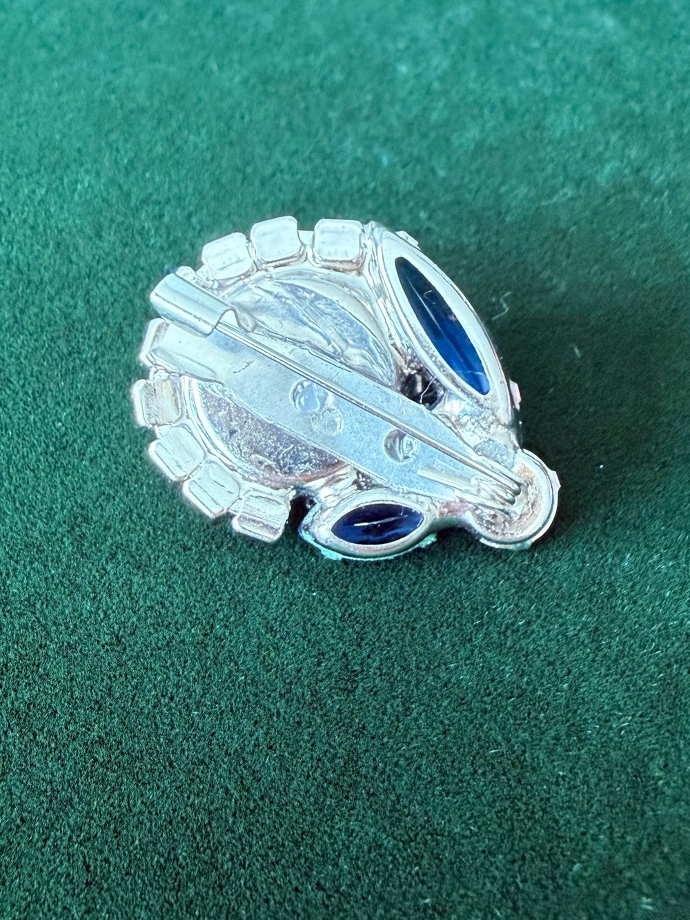 Vintage Juliana D&E Margarita Blue Crystal Rivoli Rhinestone Brooch Silvertone - Picture 7 of 15